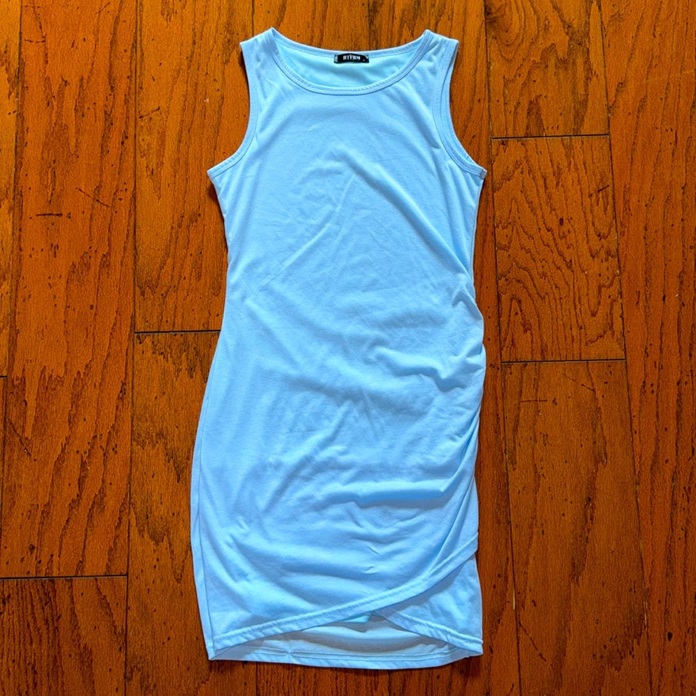 Pretty, soft, baby blue, sz. S, sleeveless, cotton dress; never worn!
